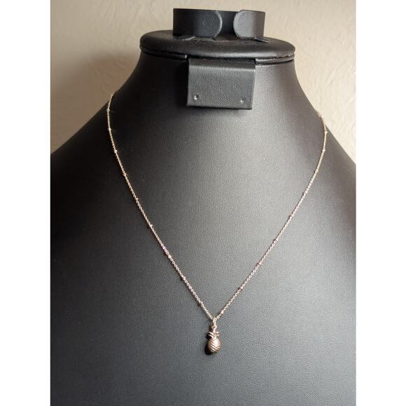 Lauren Conrad Rose Tone 16"-19" Beaded Chain Pineapple Pendant Necklace - Picture 5 of 5